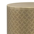 thumbnail image 5 of Simpli Home Johnsen 18 inch Wide Boho Cross Hatch Pattern Metal Accent Table in Antique Gold Iron, Assembled, 5 of 5