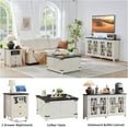 thumbnail image 6 of Nightstand with Charging Station and USB Port, Farmhouse Side End Table with 2 Drawers and Open Shelf, Wood Rustic Sofa Table, Bedside Cabinet for Bedroom, Living Room, Closet, Office (White), 6 of 15