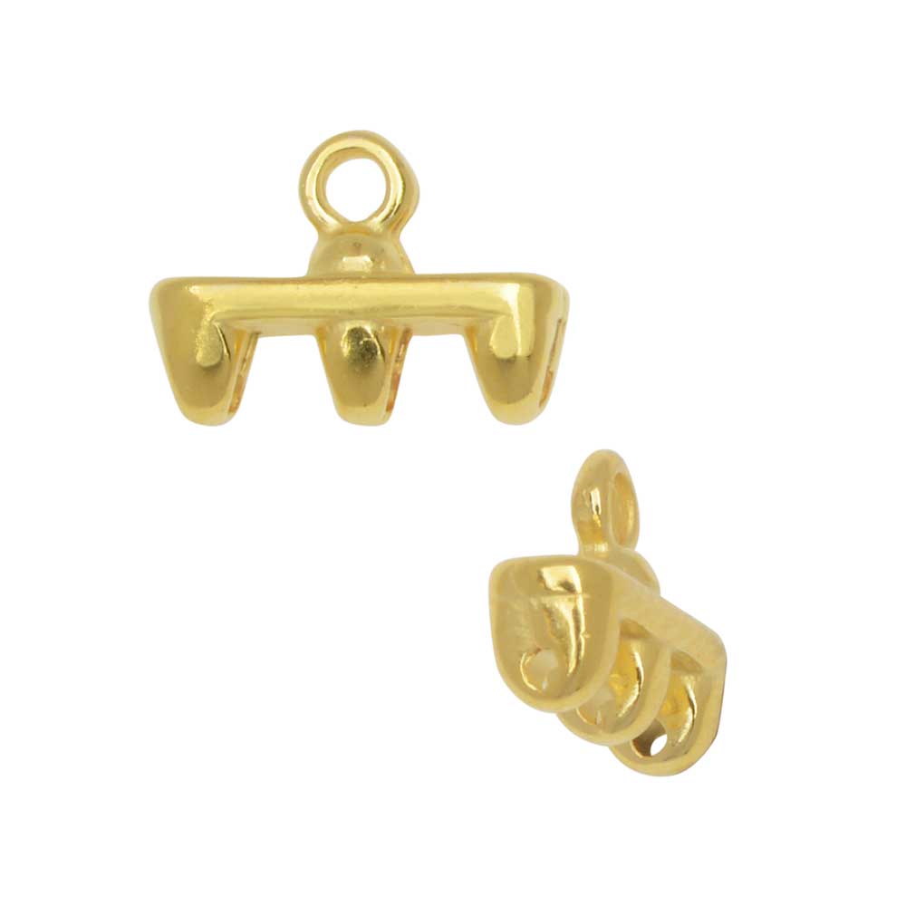 Cymbal Bead Endings fit Superduo Beads, Rozos III, 8mm, 2 Pcs, 24kt Gold Plated - image 2 of 2