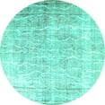 thumbnail image 1 of Ahgly Company Indoor Round Persian Turquoise Blue Traditional Area Rugs, 7' Round, 1 of 4