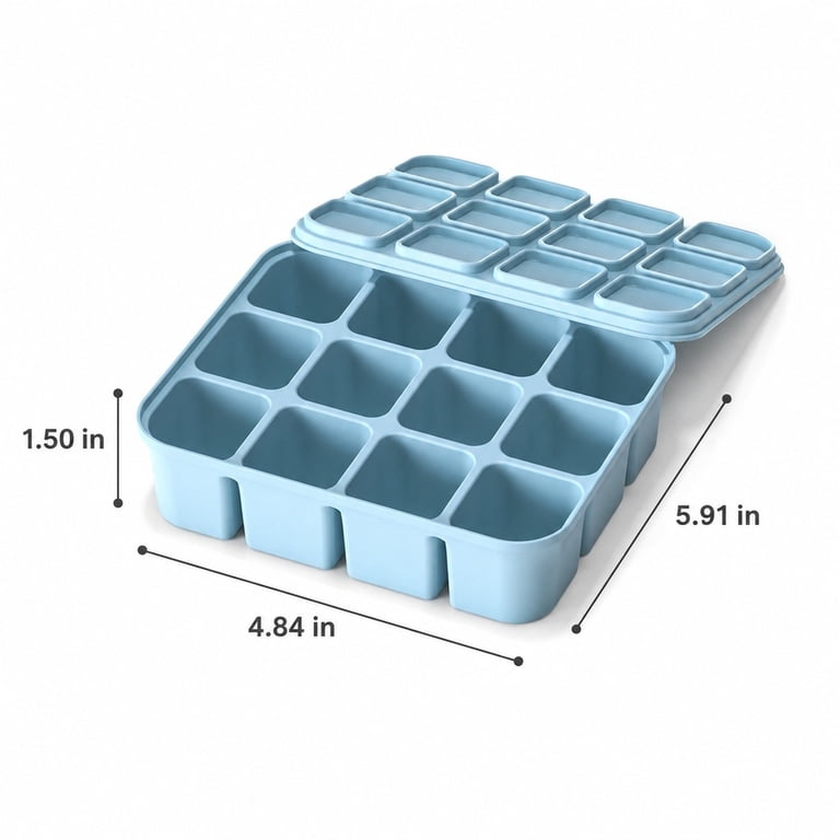 Silicone Ice Mold with Lid, 12-Cavity Easy Demold Rectangular Ice Tray ...