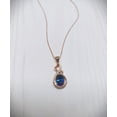 thumbnail image 2 of Silver & Stone Jewels Stunning 14K Rose Gold Finish Oval Cut Blue Cubic Zirconia Love Heart Shape Pendant, 2 of 4