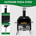 thumbnail image 6 of Hassch Outdoor Pizza Oven, 2-Tier Portable Wood Fired Pizza Maker with Stone, Removable Cooking Rack for Camping, BBQ, Party, Black, 6 of 9