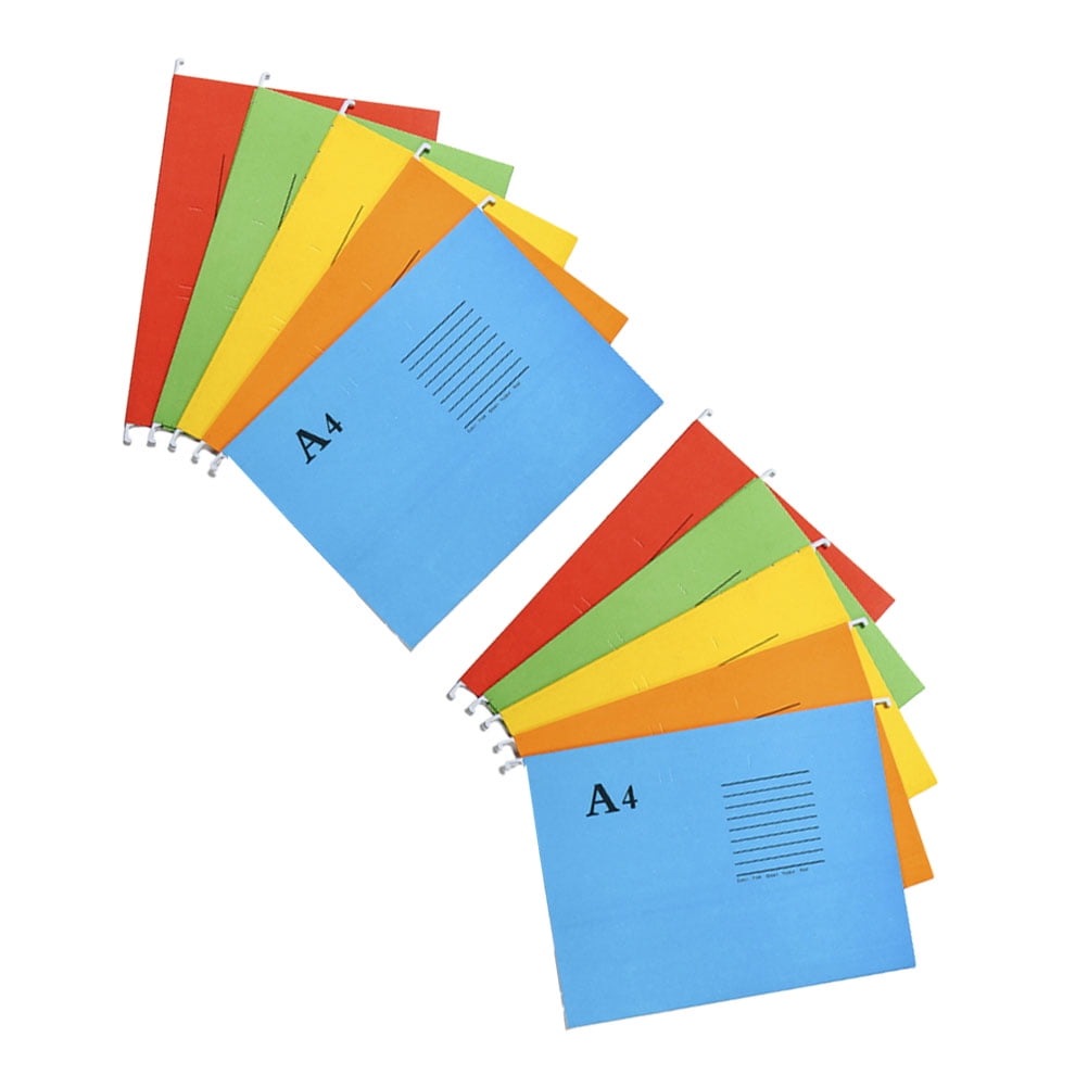 10 Pcs A4 Sized Suspension File Folder Hanging File Holder Paper Wear-resistant Frame Documents Organizer Desktop Office Supplies (Mixed Color)