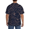 thumbnail image 3 of Balery Copper-Gold Gloss Outline Flower Camisa Casual de Manga Corta con Botones para Hombre, Texturizada, Estilo Cubano, para Playa, Verano-3X-Large, 3 of 5