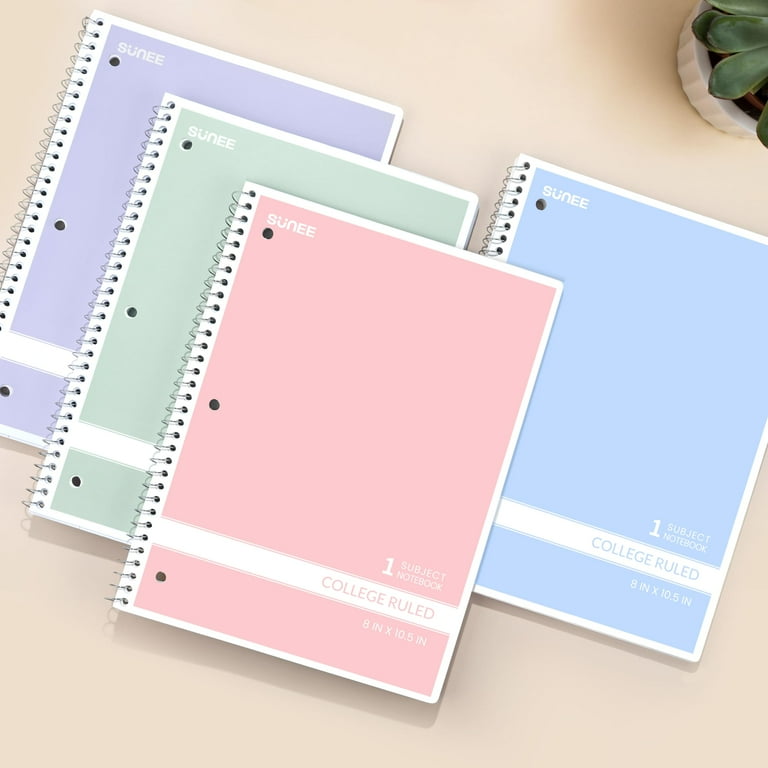 SUNEE Spiral Notebook, College Ruled, 70 Sheets, 4 Pack photo 5