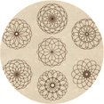 thumbnail image 1 of Ahgly Company Tapis Rond Lavable en Machine Intérieur Transitionnel Pérun Brun, 7 Pieds Rond, 1 of 7