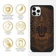 thumbnail image 4 of Case Yard Wooden Case for iPhone-12/12-Pro Soft TPU Silicone cover Slim Fit Shockproof Wood Protective Phone Cover for Girls Boys Men and Women Supports Wireless Charging Baboon Monkey Design, 4 of 7