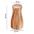 thumbnail image 2 of 100% Pure Copper Water Bedroom Bottle with Hammered Design - 1 Liter Bedside Carafe with Inbuilt Copper Glass, 2 of 3