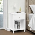 thumbnail image 2 of Tcbosik Night Stand with Storage Drawer and Open Shelf, Modern Bedside Table, Small End Table for Bedroom, Living Room, Easy Assembly, White, 2 of 7