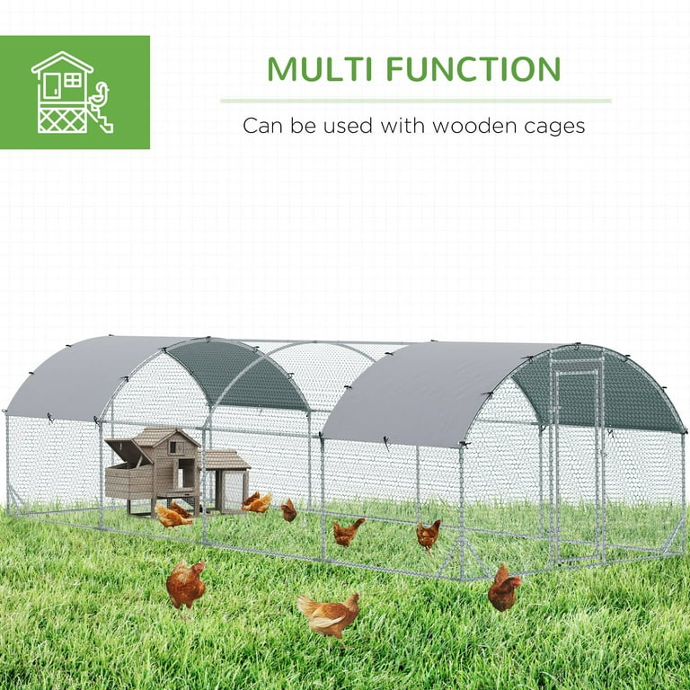 Aukfa Chicken Coop, 25 ft Large Chicken Run Cage Outdoor Aukfa Chicken Coop, 25 ft Large Chicken Run Cage Outdoor