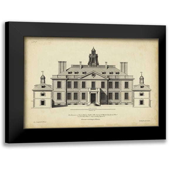 H. Hulsbergh 14x11 Black Modern Framed Museum Art Print Titled - Vintage Facade III