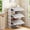 Type A, variant on Tomnk 10-Tier Shoe Rack with Dustproof Cover, Free-Standing Shoe Storage Cabinet for Closet Entryway, Holds 30-36 Pairs of Shoes, Gray