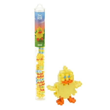Plus Plus - Mini Maker Tube - Chick - 70 Piece - Stem/Steam Toy- Interlocking Mini Puzzle Blocks for Kids