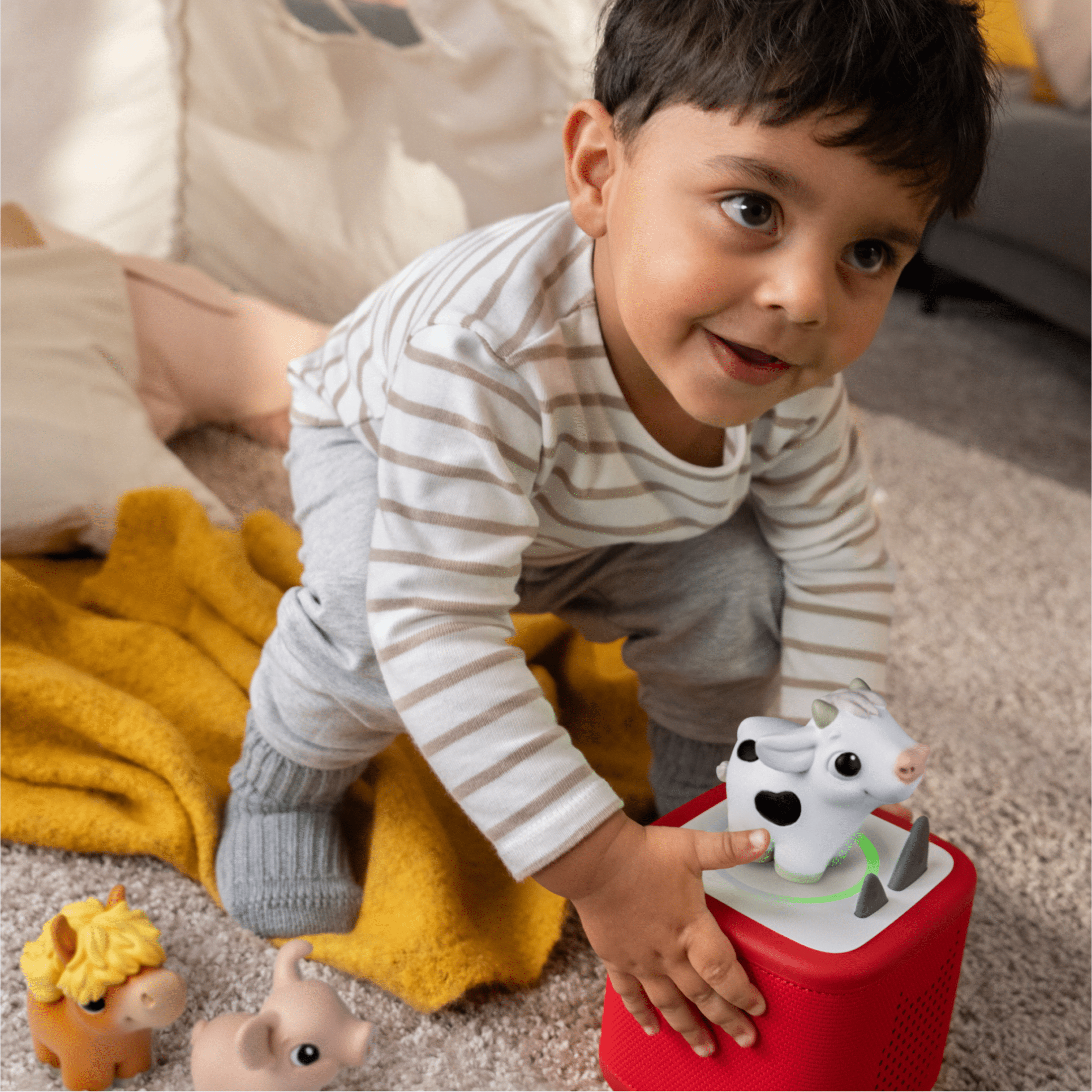 tonies My First Tonies: Farm Set - Cow, Pig and Horse Soft and Squeezable Audio Toy Figurines, Age Group 1+