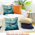thumbnail image 4 of ZFLMY Outdoor Patio Throw Pillow Cover Watercolor Whale Farmhouse Décor Outside Furniture Swing Seat Bench Chair Decorative Cushion Cases  Deep Seat Bed Couch Sofa 24x24in, 4 of 5