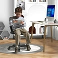 thumbnail image 4 of Costway Height-adjustable Ergonomic Kids Desk Chair with Universal Casters Working Chair Black, 4 of 10