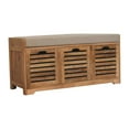 thumbnail image 4 of Lesuto Shutter Oak-ish Shoe Bench - Modern, Wood, cream, 4 of 10