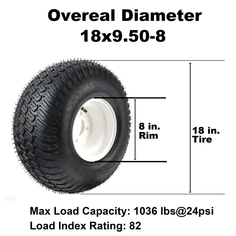 Hi-Run SU12 16x7.50-8 Front 4PR Lawn and Garden Tire & Wheel Assembly