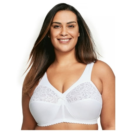 

Glamorise Full Figure Plus Size MagicLift Cotton Support Bra Wirefree #1001