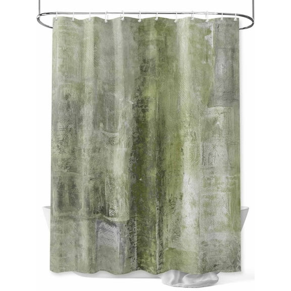 Sage Green Abstract Shower Curtain, Vintage Graffiti Mottled Texture Waterproof Shower Curtain Set with 12 Hooks Lightweight Washable Fabric Shower Curtains for Bathroom 48x72 Inches