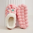 thumbnail image 2 of Floral Platform Garden Clogs Slippers for Women Girls with Fleece Lined Winter Warm Flower Memory Foam Indoor Outdoor Slip on Slides Mules House Shoes, 2 of 6