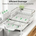 thumbnail image 4 of Dish Drying Rack, Expandable Dish Rack for Kitchen Counter, Stainless Steel Dish Drainer with Drainboard Set and Utensil Holder (White), 4 of 6