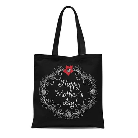 KDAGR Canvas Tote Bag Red Badge Vintage Mothers Day Label on Chalkboard Best Reusable Shoulder Grocery Shopping Bags (Best Reusable Shopping Bags)