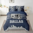 thumbnail image 2 of Erosebridal Rugby Helemet Bed in a Bag King Size,Football City Silhouette Bed Set,Blue Gray Bedding King Size,Super Cozy Room Decor Reversible,7 Pieces, 2 of 5