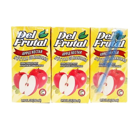 Del Frutal Apple Nectar 6.76 oz 3-Pack - Sabor Manzana (Pack of 8)