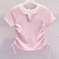 thumbnail image 5 of qelini Girls 2 Piece Outfit 8-16Years Mock Layer Short Sleeve Top with White Skirt Casual Summer for Teens Solid Color Summer Wear, 5 of 8