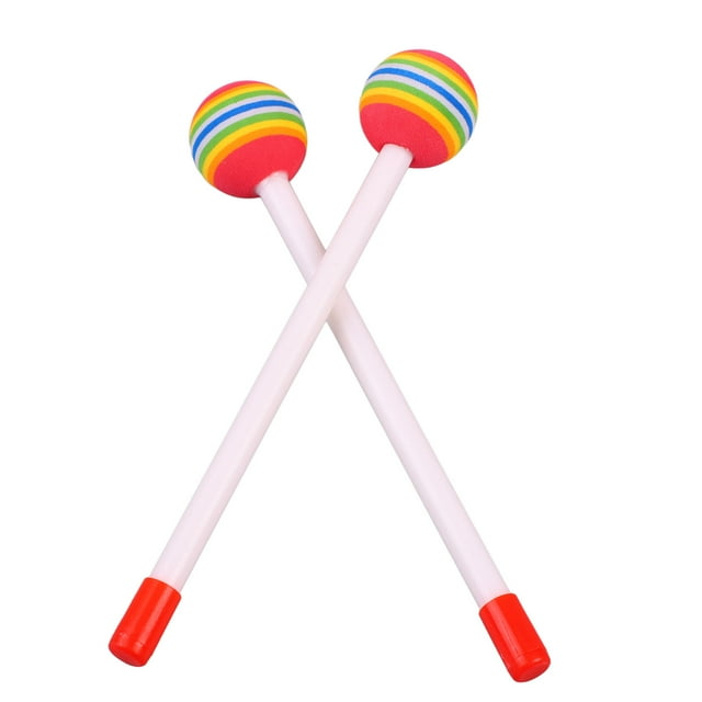 Baquetas de Tambor ANGGREK de Fieltro Redondas EVA Color Arcoíris para Niños y Adultos