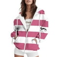 thumbnail image 7 of Fashion Plus Size Pullover Hoodie for Womens Zip Up Solid Color Blocked Striped Printed Pocket Zipper Long Sleeved Hooded Sweatshirt Coat Outwear 50% off Clearacne!, 7 of 7