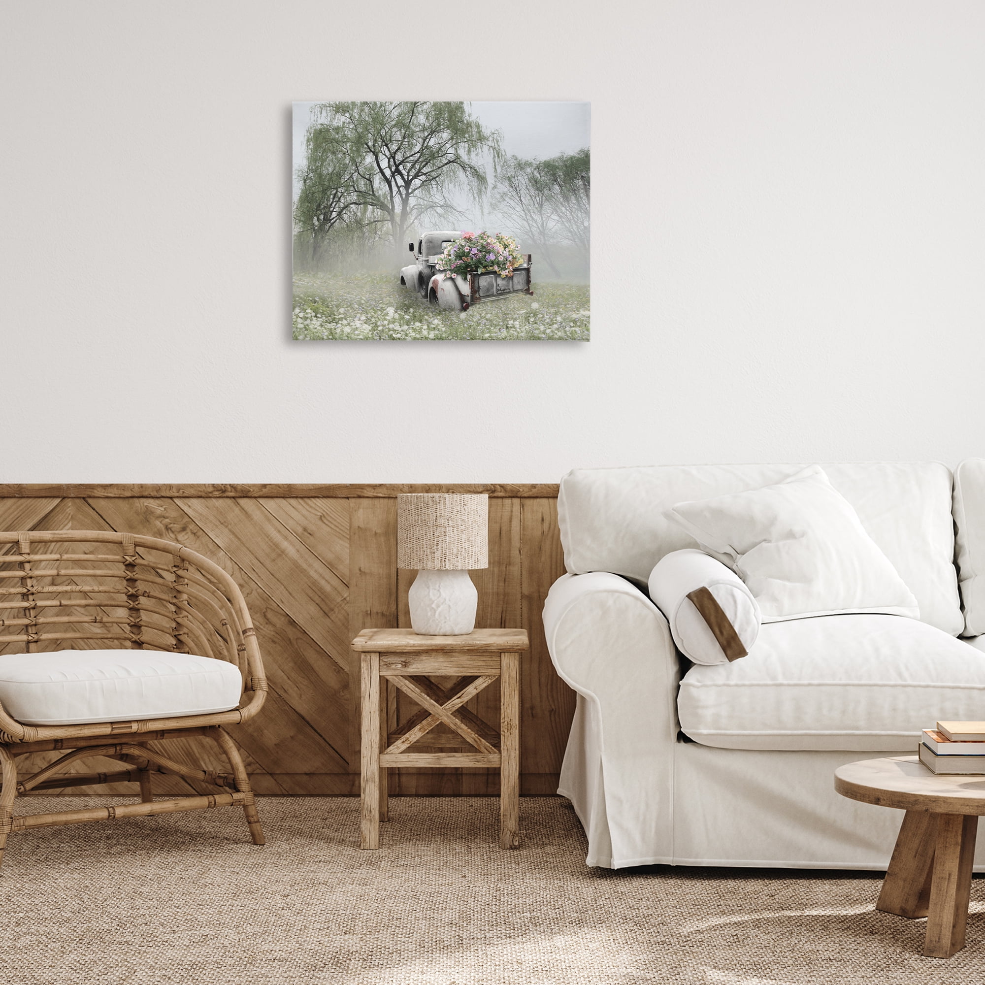Stupell Industries Overgrown Floral Truck Plants & Flowers Photography Wrapped Canvas Art Print Wall Art, 30 x 24