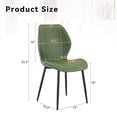 thumbnail image 4 of Dining Chairs Set of 4 Olive Green PU Leather Metal Black 33.3" for Kitchen, 4 of 8