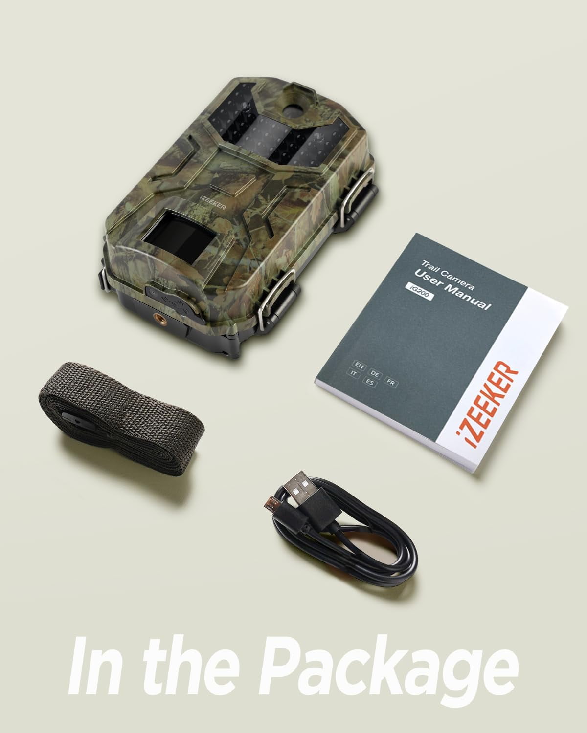 CocoBear Trail Camera 32MP 1080P Night Vision Game Camera, 0.2s Trigger, IP66 Waterproof, No-Glow Infrared, Motion Activated, Supports Up to 128GB SD Card, Hunting & Wildlife Monitoring