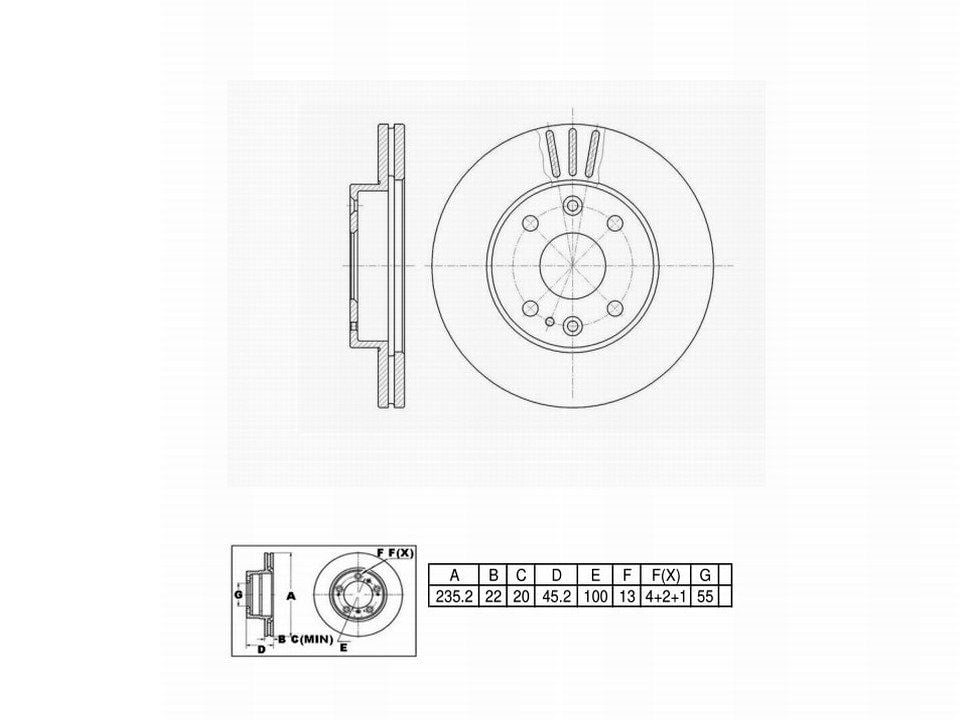 Winstop Brake Rotor, Front WS230748, Ford Aspire 1997-1994