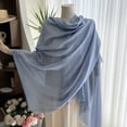 thumbnail image 2 of MIASHUI Linen Solid Color Scarf Medium Long纱巾, Japanese Korean Bohemian Long Scarf Travel Neck Scarf Large Shawl Light Blue,One Size, 2 of 3