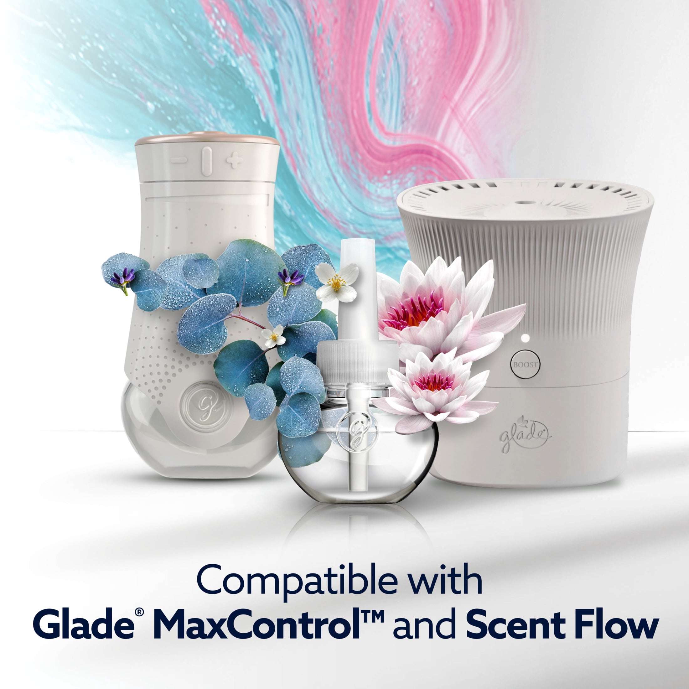 Glade® PlugIns® Refills with CustomScent Technology, Eucalyptus & Waterlily, 5 Refills