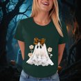 thumbnail image 6 of TOWED22 Halloween Cute Ghost Wear Bow T-Shirts for Women Graphic Short Sleeve Tees Cotton Crew Neck T Shirt Casual Tops(Dark Green,L), 6 of 8