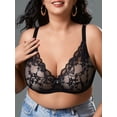 thumbnail image 4 of LJVOGUES Women's Lace Sheer Bras Plus Size Full Coverage Sexy Plunge Underwire Bra for Heavy Breast, 4 of 10
