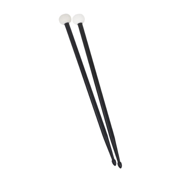 2 baquetas de percusión, mazos de tambor multifuncionales portátiles de doble extremo con cabezal de fieltro, agarre ergonómico para escenario, , Negro