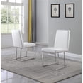 thumbnail image 4 of Simplistic White Faux Leather Side Chairs with Silver Chrome Base (Set of 2), 4 of 4