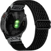Abanen Elastic Watch Bands for Fenix 6 / Fenix 5, 22mm Quick Easy Fit Soft Stretchy Nylon Wristband Strap for Garmin