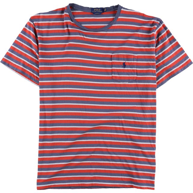 Ralph Lauren Camiseta básica con bolsillo de ajuste clásico para hombre, rojo, extragrande Ralph Lauren Camiseta básica