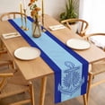 thumbnail image 3 of Navy Blue Anchor Table Runner - 108 Inch Long, Kitchen Dining Table Runner Dresser Scarves, Nautical Mandalas Boho Modern Abstract Farmhouse Decor for Coffee Tables Wedding Party Banquet, 3 of 8