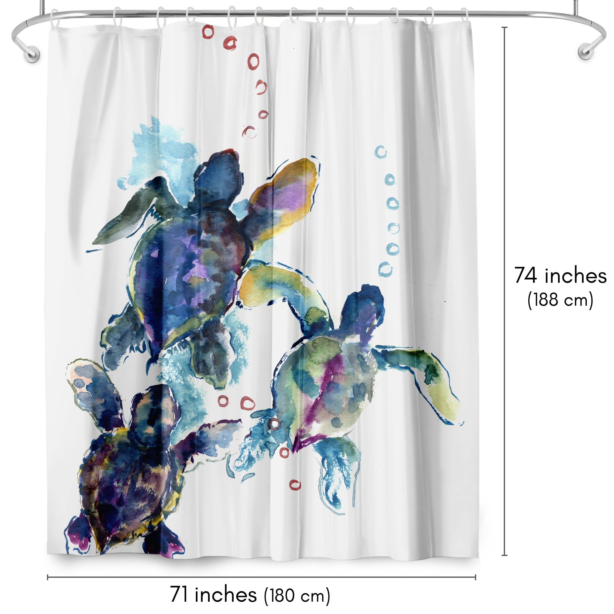 Americanflat 71" x 74" Shower Curtain, Baby Sea Turtles 3 by Suren Nersisyan