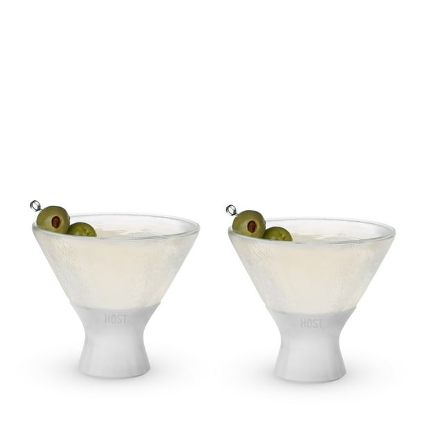 Host Freeze Insulated Martini Cocktail Glasses, Freezer Gel Chiller