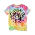 thumbnail image 4 of Girls T Shirts Birthday Tie Dye Sequins Shirt Toddler Party Tee Girls Clothes Multicolour4 6-7 Years, 4 of 4