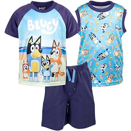 Conjunto de 3 piezas Bluey Dad Bingo Mom y niños pequeños: c